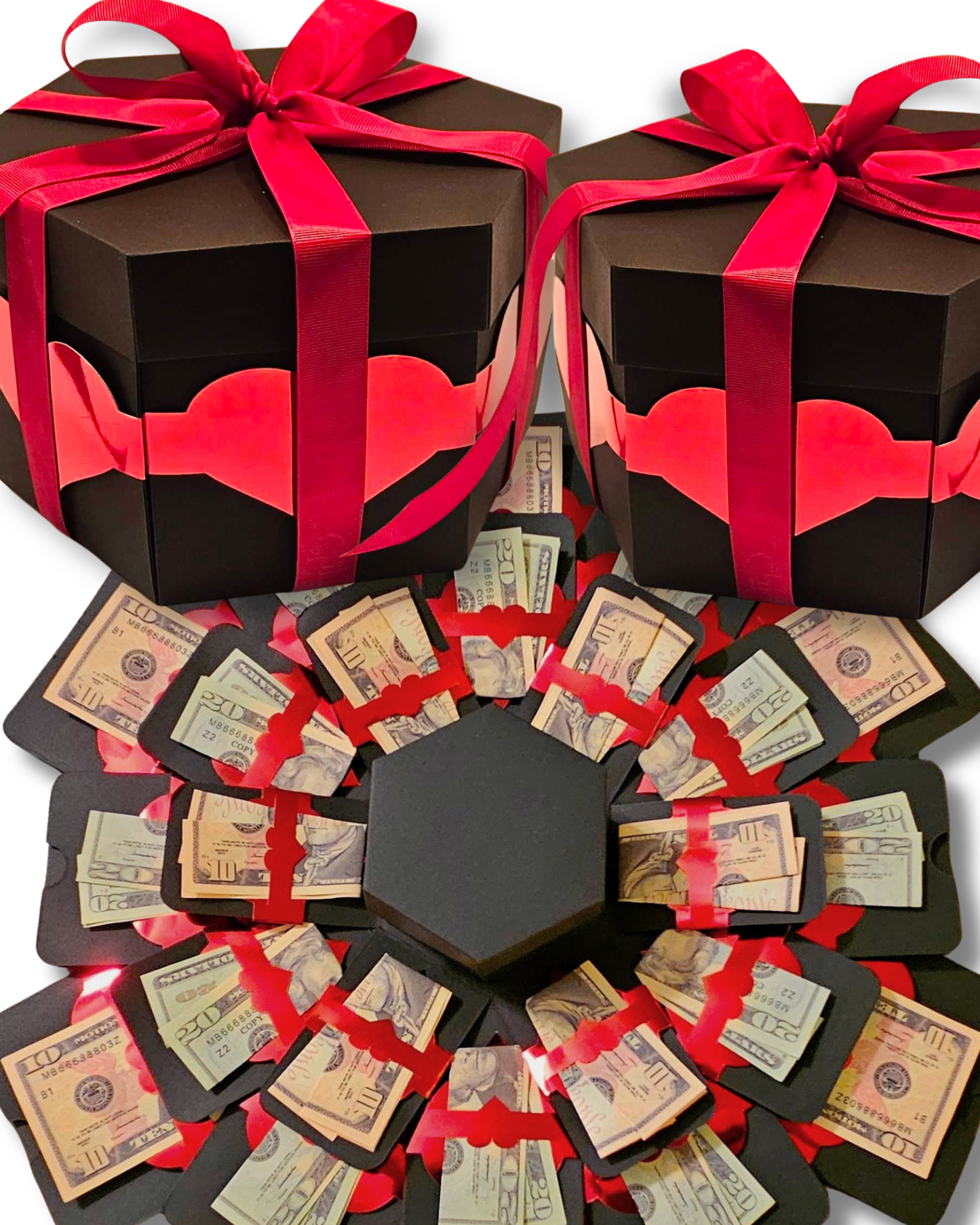 Valentine's Day Explosion Money Gift Box by Spendable Arrangements