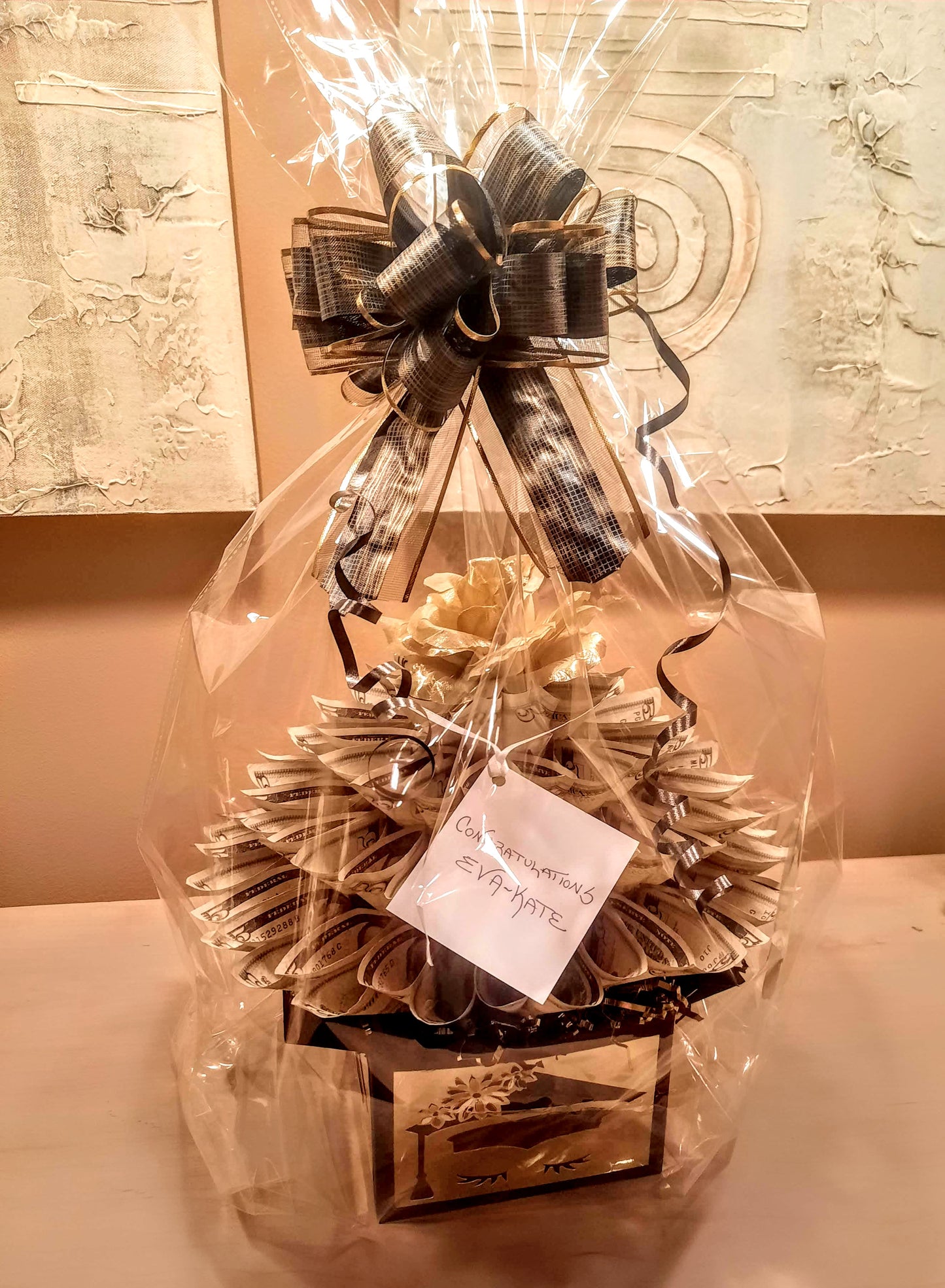 Graduation Real Money Bouquet Personalized With Graduate's Name