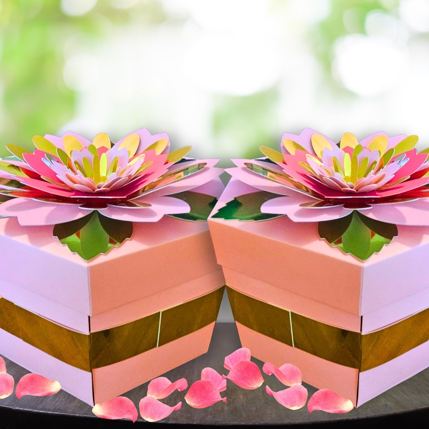 Floral Pink Explosion Money Gift Box