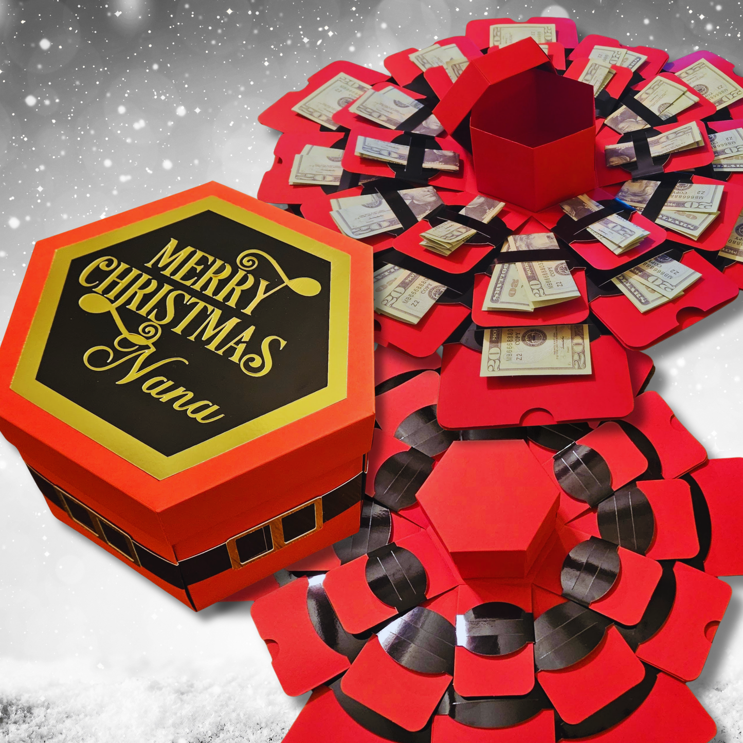 Personalized Santa Money Explosion Gift Box