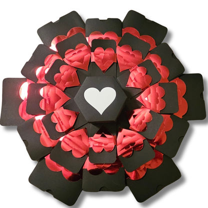 Valentine's Day Hearts On Black Box Explosion Money Gift Box
