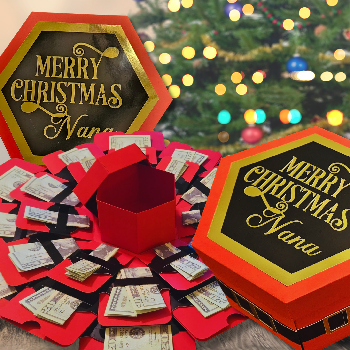 Personalized Santa Money Explosion Gift Box