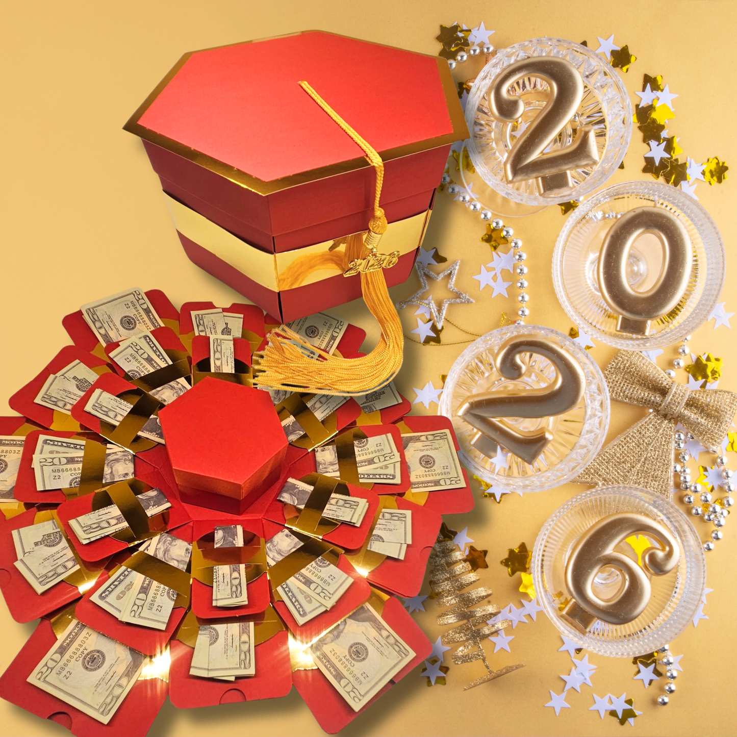 Red Graduation Explosion Money Gift Box