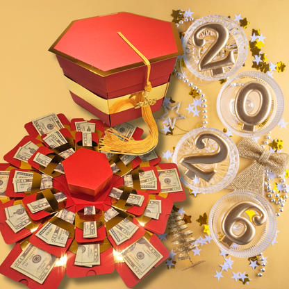 Red Graduation Explosion Money Gift Box