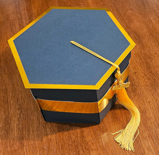 Navy Blue Graduation Explosion Money Gift Box