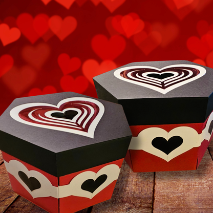Valentine's Day Hearts On Red Box Explosion Money Gift Box