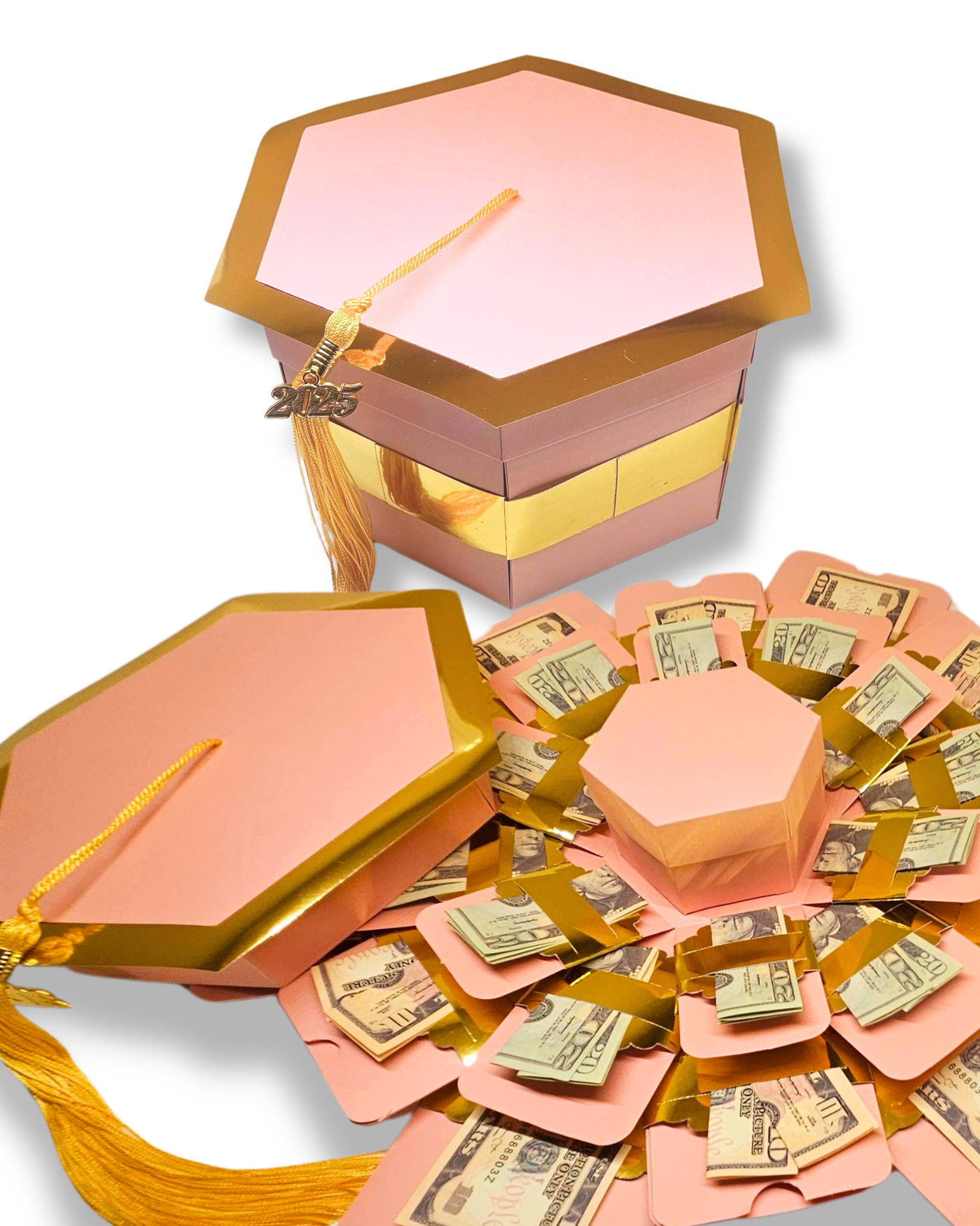 Pink Graduation Explosion Money Gift Box – Spendable Arrangements