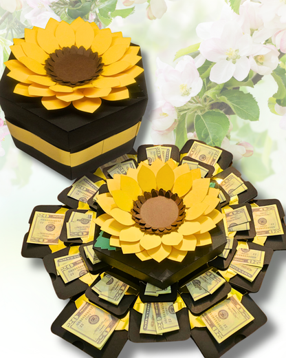 Sunflower Explosion Money Gift Box
