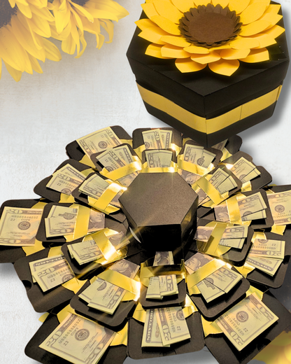 Sunflower Explosion Money Gift Box