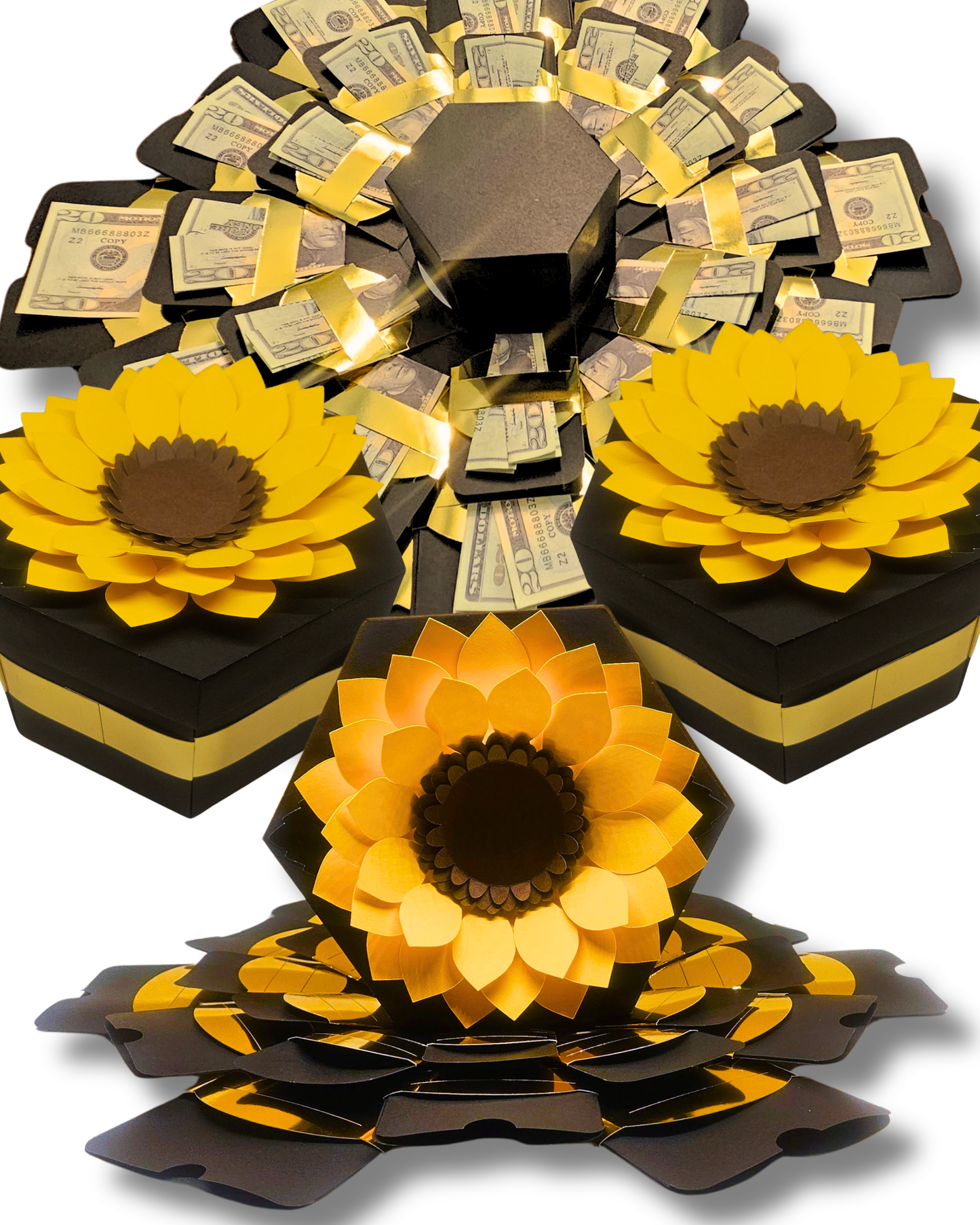 Sunflower Explosion Money Gift Box