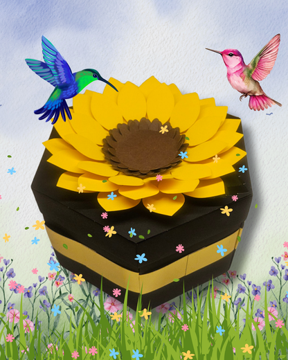 Sunflower Explosion Money Gift Box