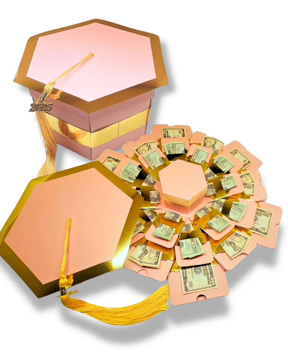 Pink Graduation Explosion Money Gift Box – Spendable Arrangements