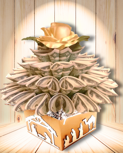Custom listing...Nativity Silver and Gold Christmas Money Bouquet