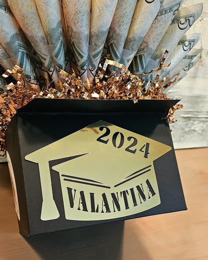 Graduation Real Money Bouquet Personalized With Graduate's Name
