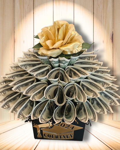 Graduation Real Money Bouquet Personalized With Graduate's Name