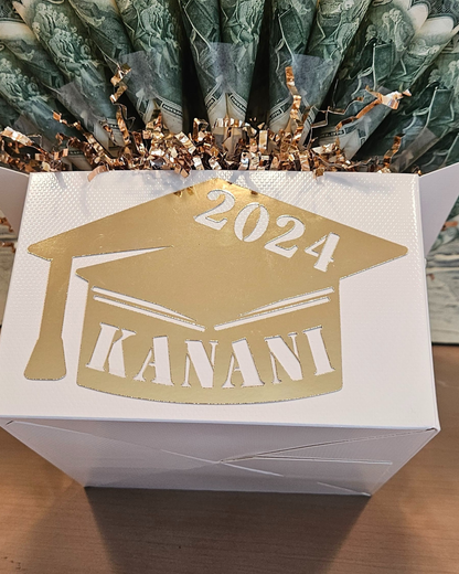 Graduation Real Money Bouquet Personalized With Graduate's Name