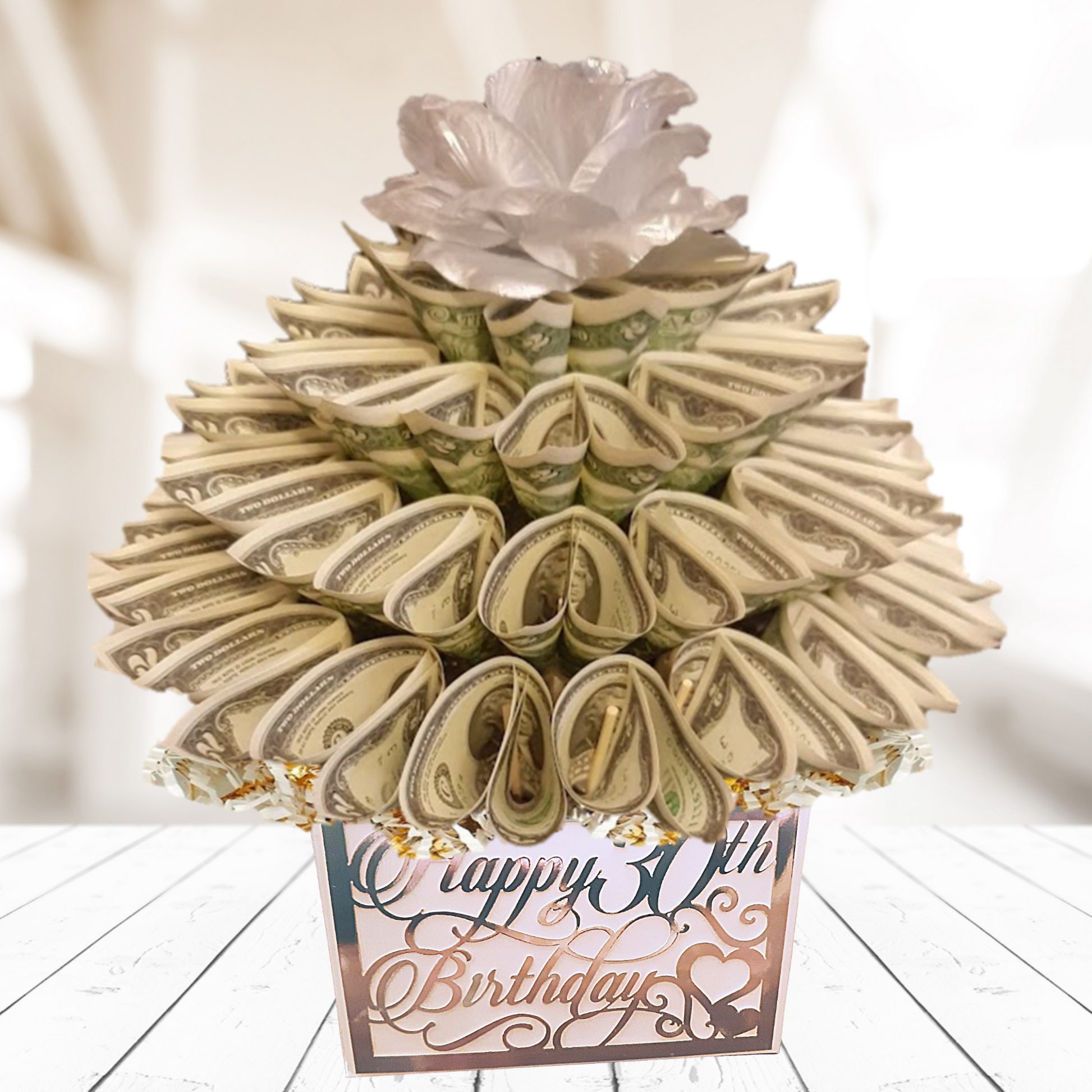 Cascading Birthday Money Bouquet by Spendable Arrangements