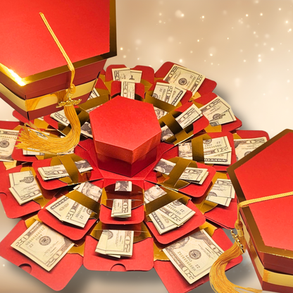 Red Graduation Explosion Money Gift Box