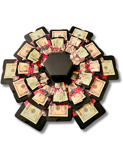 Poinsettia Christmas Explosion Money Gift Box