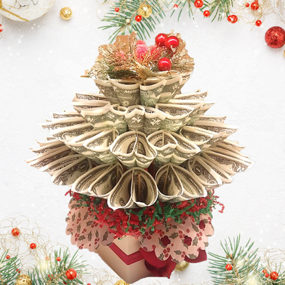 Christmas Print Money Bouquet