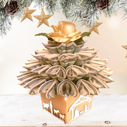 Custom listing...Nativity Silver and Gold Christmas Money Bouquet