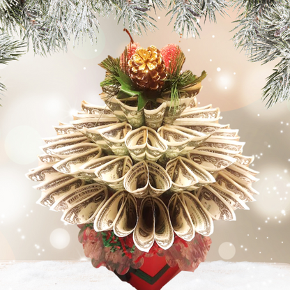 Christmas Print Money Bouquet