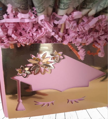 Graduation Money Bouquet in pink For Her by Spendable Arrangements