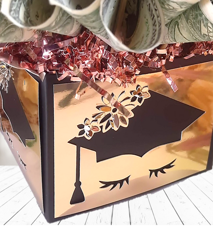 Graduation Money Bouquet in gold For Her by Spendable Arrangements