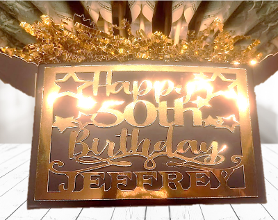 Happy 50th Birthday Gold Money Bouquet Personalized