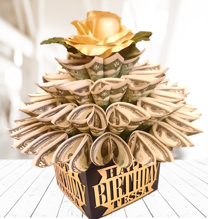 Cascading Birthday Money Bouquet by Spendable Arrangements