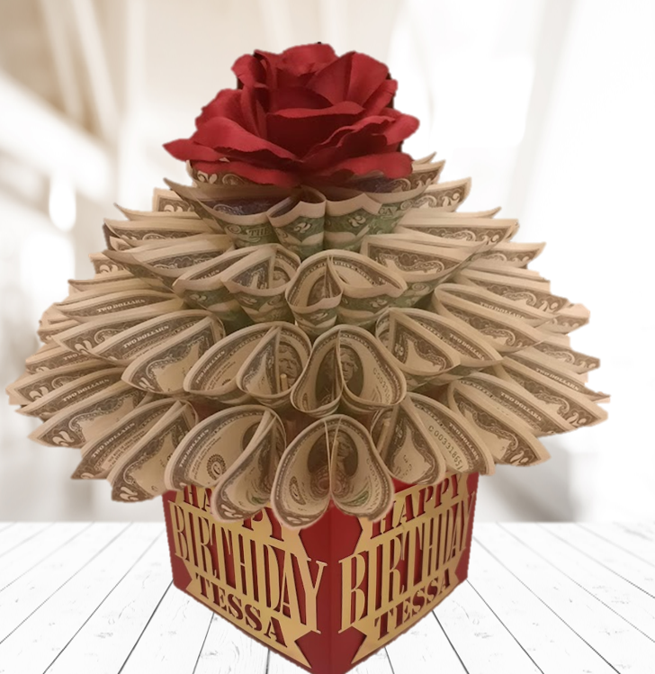 Birthday Red Money Bouquet Personalized With Name