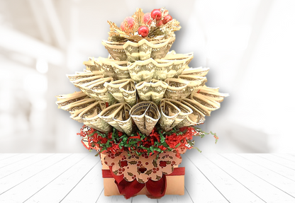 Christmas money bouquet by Spendable Arrangements