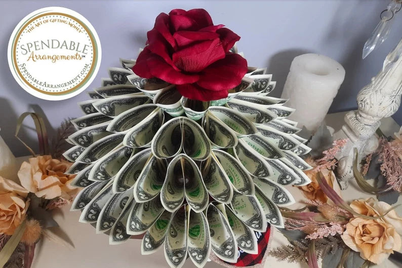 Valentine's Day Real Money Bouquet Gift for Him or Her by Spendable Arrangements - SpendableArrangements