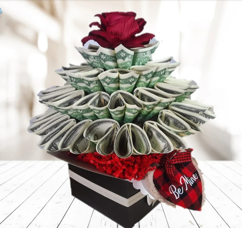 Valentine's Day Real Money Bouquet Gift for Him or Her by Spendable Arrangements - SpendableArrangements